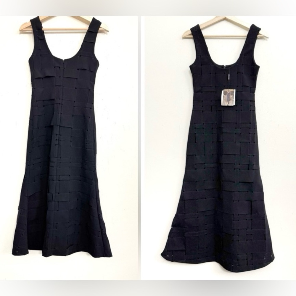 NWT A.W.A.K.E MODE The Weaved Midi Tank Dress in Black Size XS - Picture 9 of 16